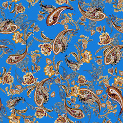 paisley pattern with flowers