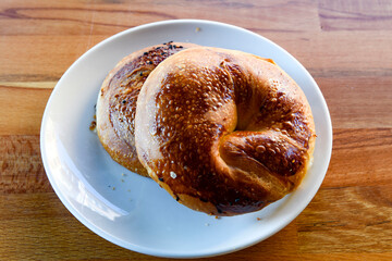 Turkish pastry product , tasty pogaca. Simit, gevrek. Turkish Pastries; peynirli, patatesli, kasarli pogaca, borek, acma, ay coregi at patisserie showcase.