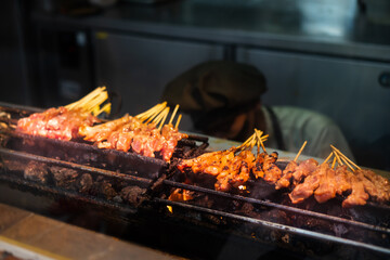 Grilling Chicken Satay