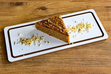 Turkish Dessert Sobiyet  Baklava, mussels baklava and classic baklava with Pistachio . Cevizli, Fistikli Baklava, top view.