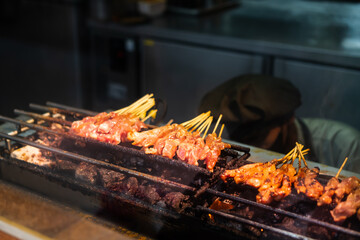 Grilling Chicken Satay