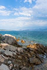 Split, Adriatic coast in Croatia, dramatic sky, seascape