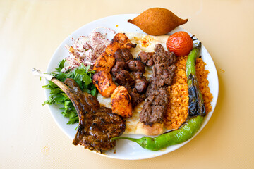 Meatball between bread (Turkish name : ekmek arasi kofte ) Izgara kofte. Manisa, Akcaabat, Akhisar  kofte