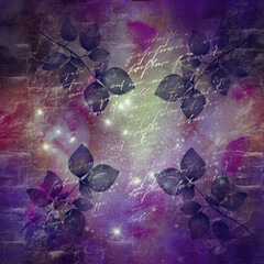 floral ornament background, autumn leaves