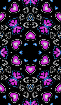 seamless heart pattern valintin romantic geometric