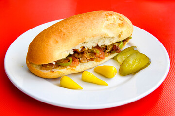 Delicious turkish kebab tantuni . Et, tavuk Mersin tantuni durum. Ekmek arasi tantuni.