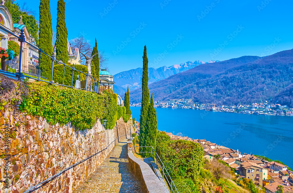 Canvas Prints morcote village from the hill, switzerland