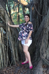 Miami, Florida / United States – December 31, 2021: Maternity Photoshoot in a Park