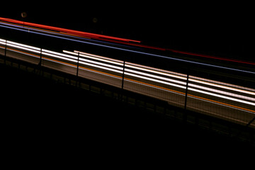 lights of cars with night. long exposure