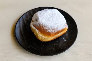 Table scene of assorted take out or delivery foods. Traditional Turkish cuisine. Various Turkish desert and cake. Top down view on a table.