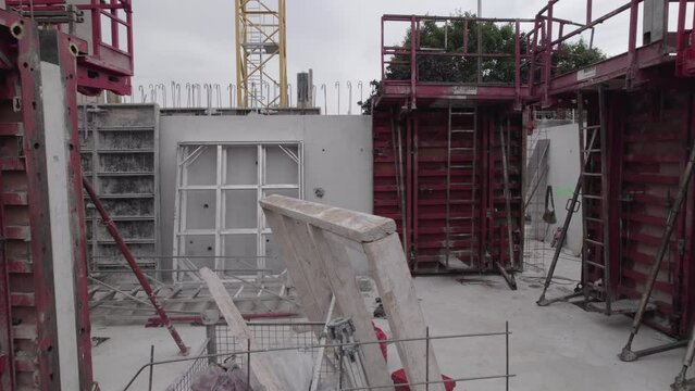 Drone shot at construction site - DLog