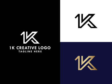 1k business logo or k1  modern logo, icon, letter, initials, and monogram logo design. free vector file	

