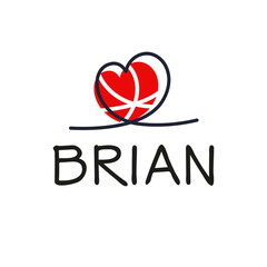 (Brian) Calligraphy name, Vector illustration.