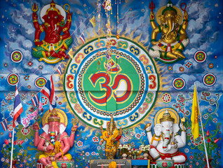 Samut Prakan, Thailand - July 07, 2022. Wat Sao Thong Nok.  This temple has a Ganesh Buddha statue.