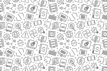 Vector programming pattern. Coding seamless background	
