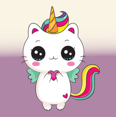 cute cat hand draw illustration