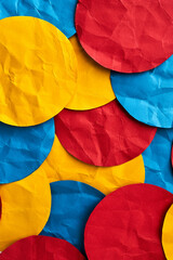  Primary Colour Circle paper dots
