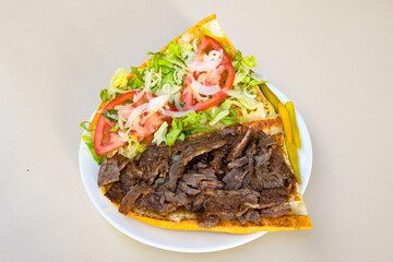 Meat Chicken Doner, between bread (Turkish Name : ekmek arasi doner, doner, Turk kebabi)