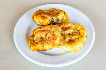 Turkish pastry product , tasty pogaca. Turkish Pastries; pogaca, borek, acma, ay coregi at patisserie showcase.