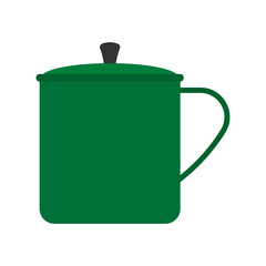 Mug with lid icon. Color silhouette. Front side view. Vector simple flat graphic illustration. Isolated object on a white background. Isolate.