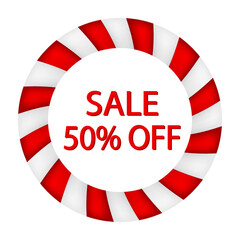 Sale banner sign. Social media card, voucher, wallpaper, flyer, invitation, poster, brochure. 50% off discount	