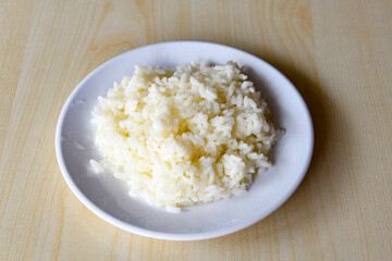 Traditional delicious Turkish food; Turkish style rice pilaf (Turkish name; Arpa sehriyeli. tavuklu, kuru fasulyeli, kavurmali pirinc pilavi)