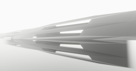 Futuristic architecture background building geometric shape 3d render