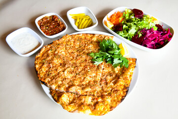 Turkish foods ; Turkish pizza -Lahmacun