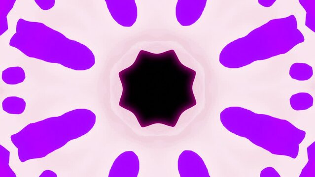Kaleidoscope moving flower pattern. Design. Simple stylish pattern moves in style of kaleidoscope. Beautiful pattern animation with psychedelic immersion