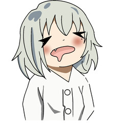 Anime girl crying and upset but very cute