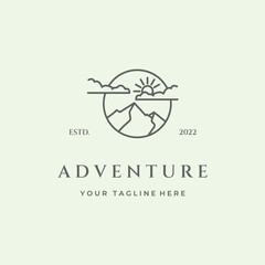 adventure icon logo minimalist design vector line art