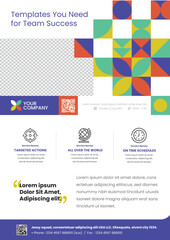 Geometric Style Conference Flyer or brochures in A4 Size, Professional, and Modern