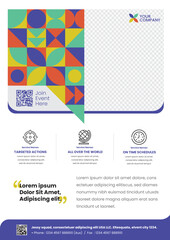 Geometric Style Conference Flyer or brochures in A4 Size, Professional, and Modern