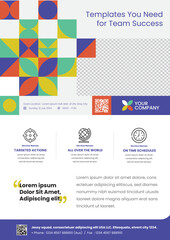 Geometric Style Conference Flyer or brochures in A4 Size, Professional, and Modern
