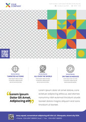 Fototapeta na wymiar Geometric Style Conference Flyer or brochures in A4 Size, Professional, and Modern
