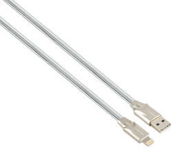 cable with USB connector, Lightning, isolated on white background