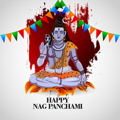 Illustration of nag panchami celebration background