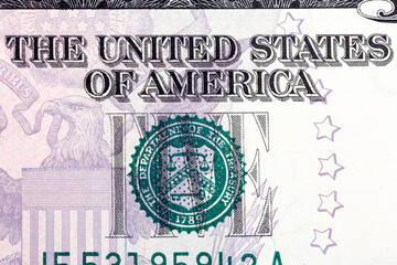 Detail of five U.S. dollar bill.