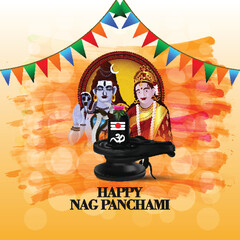 Illustration of nag panchami celebration background