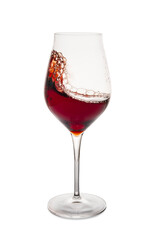 glass of red wine with splash