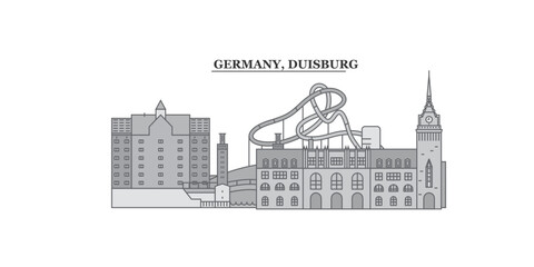 Germany, Duisburg city skyline isolated vector illustration, icons