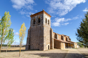Church of Our Lady of the Nativity. Although greatly transformed in later centuries, it still preserves vestiges of its Romanesque past. Páramo de Boedo, Palencia, Spain.