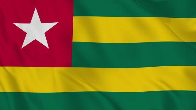 Togo lese Republic realistic waving flag. smooth seamless loop 4k video