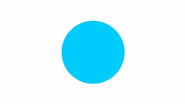 Animated blue piece of circle. Part of diagram.  Vector illustration isolated on white background.