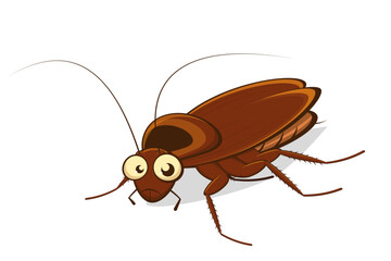 funny cartoon illustration of a cockroach