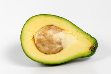 half avocado isolated on white background