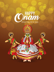 Happy onam kerala festival celebration background