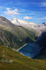 Naklejka na ściany i meble Summer landscape of Zillertal alps in Austria, Europe