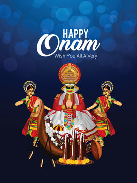 South indian festival happy onam invitation background © Simran Singh