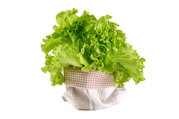 Salad leaf. Lettuce, isolated on white background. High resolution image.